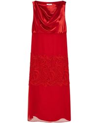Ferragamo - Ferragamo Crewneck Gathered Midi Dress - Lyst