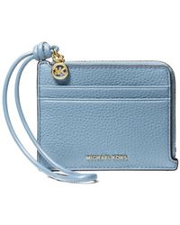 Michael Kors - Michael Jet Set Small Pebbled Leather Wristlet Card Case - Lyst