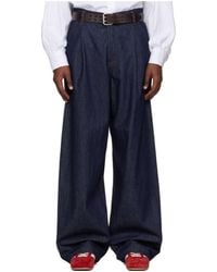 Dries Van Noten - Logo Patch Pleated Jeans - Lyst