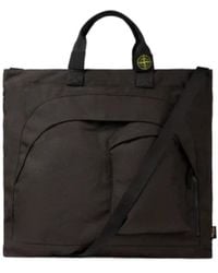 Stone Island - Tote Bag With Multiple Pockets And Adjustable Strap - Lyst