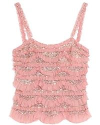 Valentino - Tulle Illusione Embroidered Top - Lyst