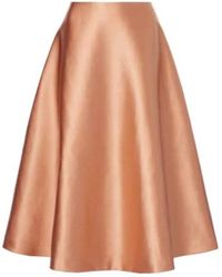 Carolina Herrera - Satin Midi Skirt - Lyst