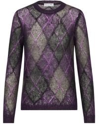 Dior - Christian Argyle Knit Crewneck Jumper - Lyst