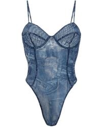 DIESEL - Denim Print Briefs - Lyst