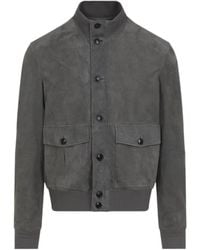 ZEGNA - Buttoned Leather Jacket - Lyst