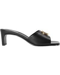 Gucci - Smooth Leather Square-Toe Slide Sandals - Lyst
