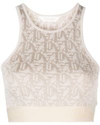 Palm Angels - Monogram Jacquard Knit Bra Top - Lyst