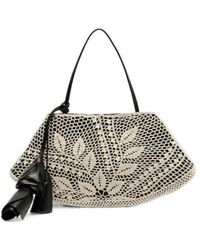 Magda Butrym - Maya Small Crochet Leather-Trimmed Shoulder Bag - Lyst