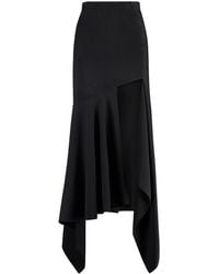 Mugler - ミュグレー ギャバジン アシンメトリー ミディスカート - Lyst