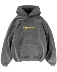 Represent - Embroidered Cotton Hoodie - Lyst