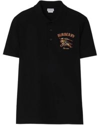 Burberry - Knight Check Cotton Polo Shirt - Lyst