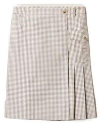 Miu Miu - Checked Pleated Midi Skirt - Lyst