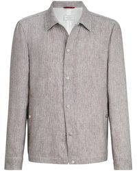 Brunello Cucinelli - Linen And Hemp Diagonal Outerwear Jacket - Lyst