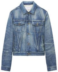 McQueen - Faded Panel Denim Jacket - Lyst
