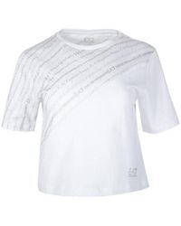 EA7 - T-Shirt With Round Neck And Short Sleeves - Lyst