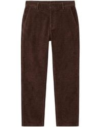 Moncler - Leather Logo Corduroy Pants - Lyst