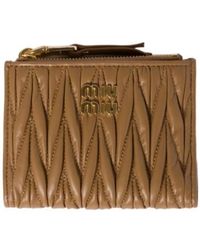 Miu Miu - Logo Plaque Zipped Wallet - Lyst