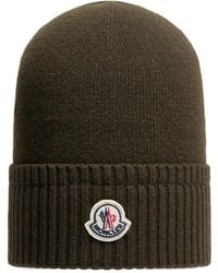 Moncler - Logo Patch Knitted Beanie - Lyst