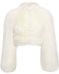 Alaïa - Alaïa Shearling Cropped Jacket - Lyst