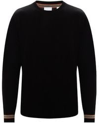 Burberry - Icon Stripe Trim Knit Sweater - Lyst