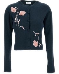 Erdem - Flower-Embroidered Cardigan - Lyst