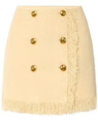 Elisabetta Franchi - Fringed Button-Detail Skirt - Lyst