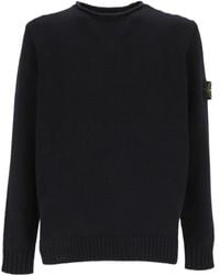 Stone Island - Compass-Motif Crew Neck Sweatshirt - Lyst