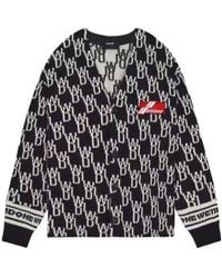 we11done - Logo Jacquard Knitted Cardigan - Lyst
