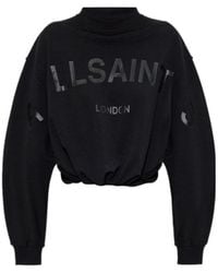 AllSaints - Logo Print Relaxed Sweater - Lyst