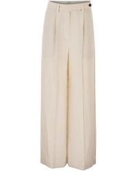 Brunello Cucinelli - Pleated Wide-Leg Pants - Lyst