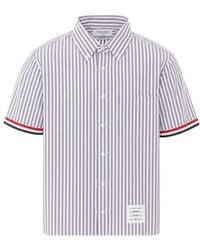 Thom Browne - Striped Short Sleeve Shirt - Lyst