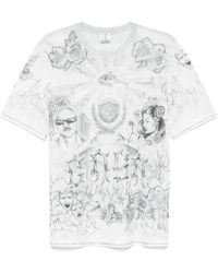 CASABLANCA - Tattoo-Print Mesh T-Shirt - Lyst