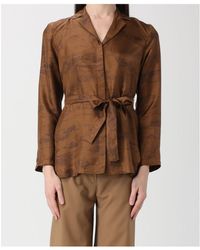 Max Mara - Studio Mstabituro Belted Twill Shirt - Lyst