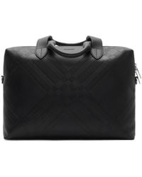 Burberry - Checked Zip-Around Briefcase - Lyst