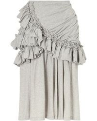 Dries Van Noten - Ruffled Cotton-Jersey Midi Skirt - Lyst