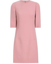 Dolce & Gabbana - Fitted Waist Short-Sleeved Midi Dress - Lyst