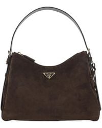 Prada - Aimée Medium Suede Shoulder Bag - Lyst