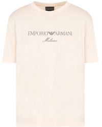 Emporio Armani - Logo Embroidered Crewneck T-Shirt - Lyst