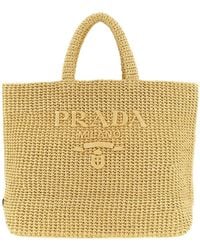 Prada - Paglia Midollino Crochet Tote Bag - Lyst