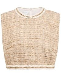 Giambattista Valli - Embellished Tweed Crop Top - Lyst