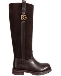 Dolce & Gabbana - Logo Plaque Boots - Lyst