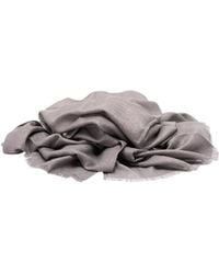 Brunello Cucinelli - Metallic-Thread Frayed Scarf - Lyst