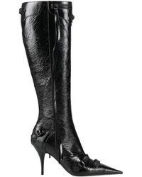 Balenciaga - Minimalist Solid Color Pointed-Toe Leather Boots - Lyst