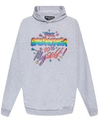 Balenciaga - Graphic Wide-Fit Hoodie - Lyst