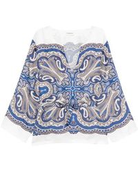 P.A.R.O.S.H. - Skindy Paisley Tie-Waist Blouse - Lyst