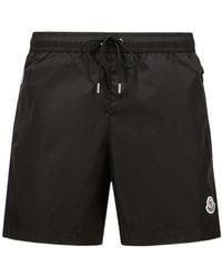 Moncler - Logo Patch Drawstring Swim Shorts - Lyst