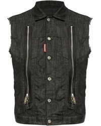DSquared² - Frayed Edge Denim Vest - Lyst