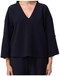 Max Mara - Button-Detail V-Neck Top - Lyst