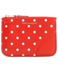 Comme des Garçons - Comme Des Garçons Wallet Polka Dot Printed Coin Zipped Wallet - Lyst