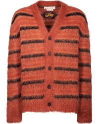 Marni - Brushed Striped Knitted Cardigan - Lyst